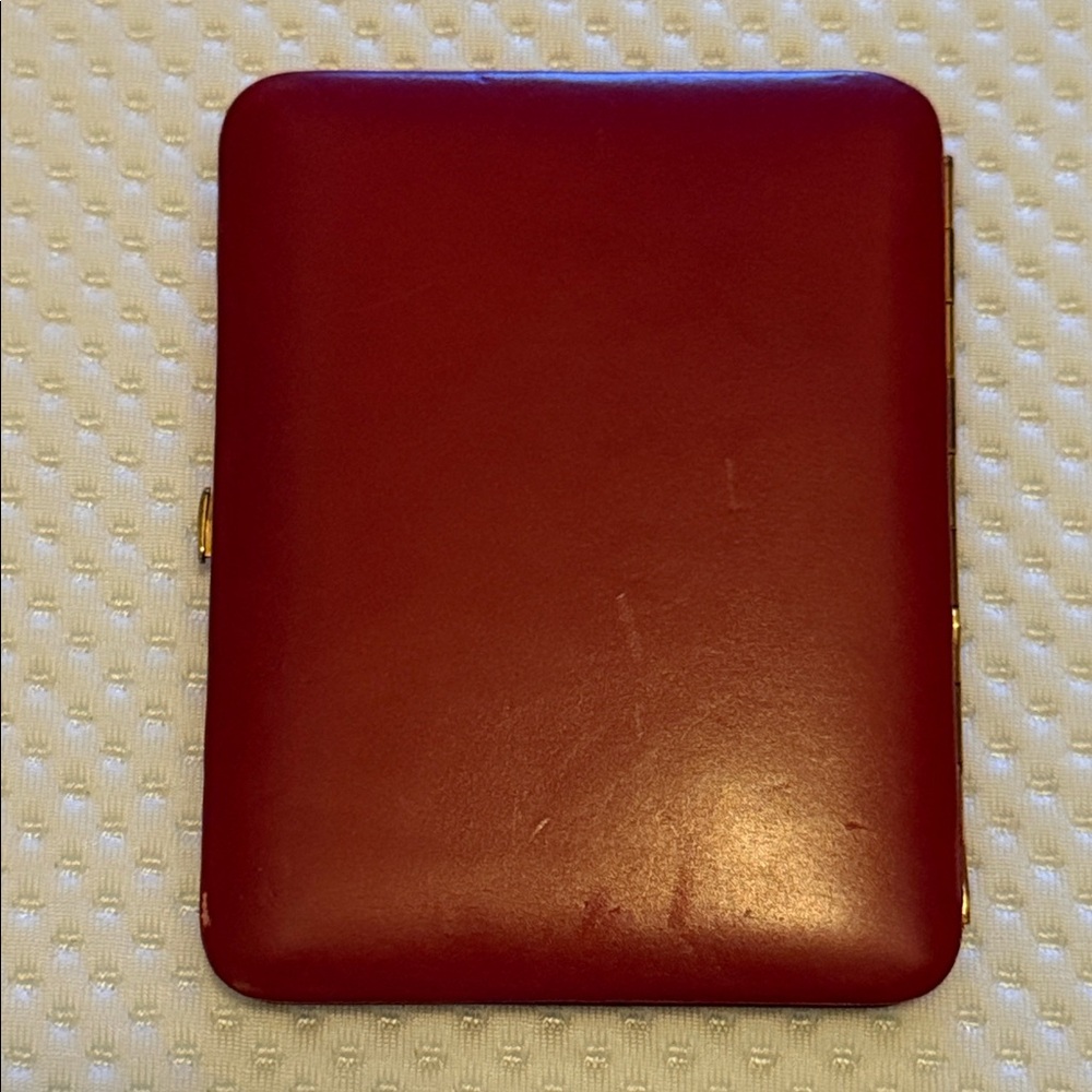 French Vintage Le Tanneur Red Photo Momento Case - Picture 2 of 9